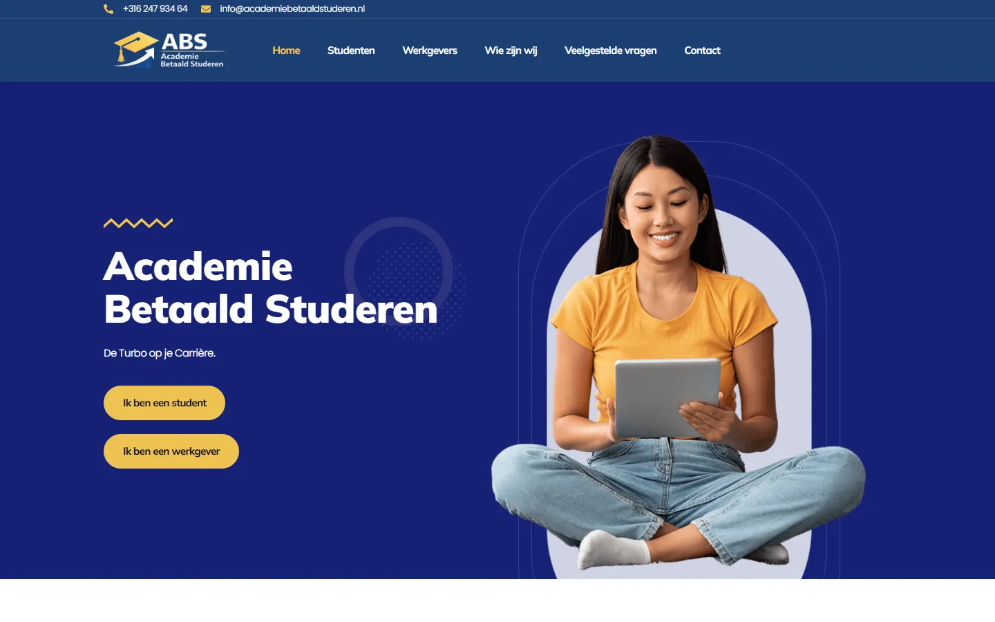 Screenshot van Academie Betaald Studeren