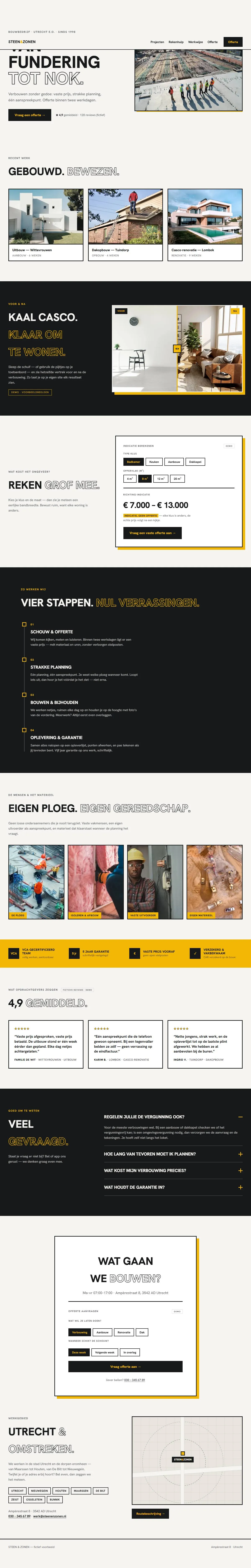 Voorbeeldsite Steen & Zonen — hard en industrieel