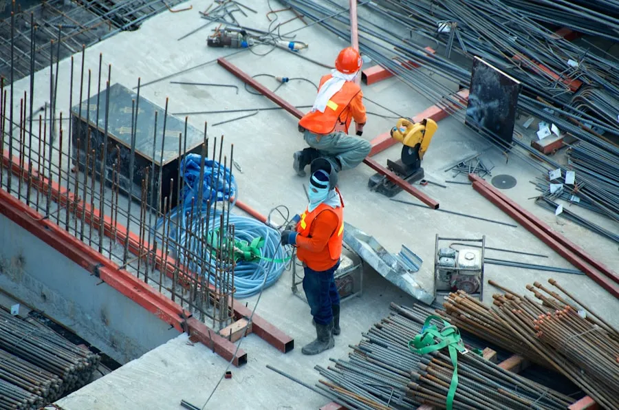De ploeg van Steen en Zonen aan het werk op de bouwplaats